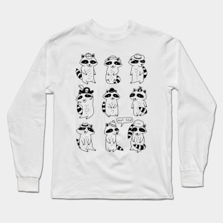 Raccoon Hat Party Long Sleeve T-Shirt